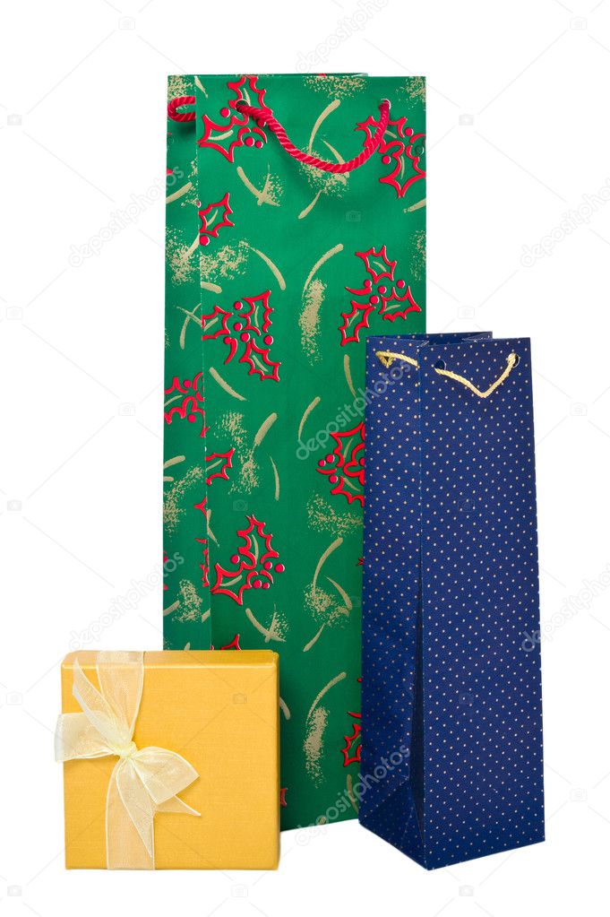 Christmas gift bags and box