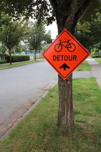Signe de détour pour cyclistes — Photo