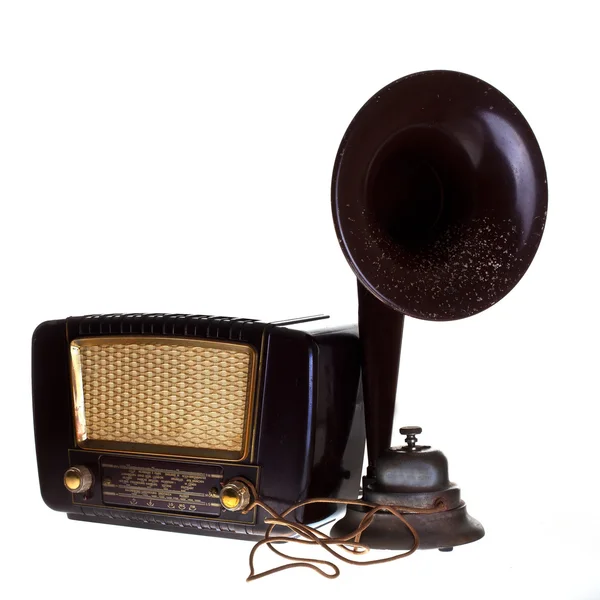 Vintage radio with loudspeaker — Stock Photo, Image