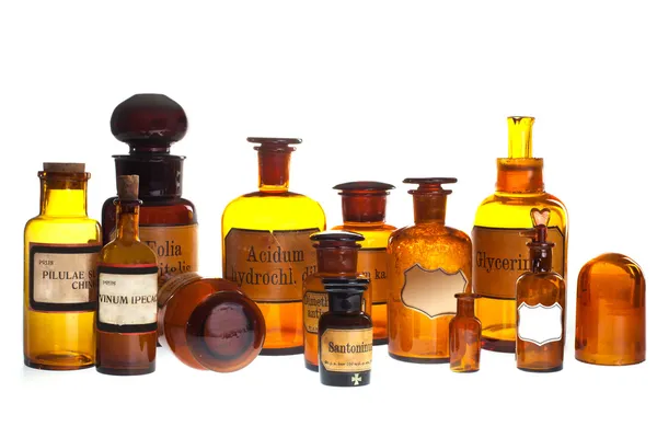 Anciennes bouteilles de pharmacie Images De Stock Libres De Droits