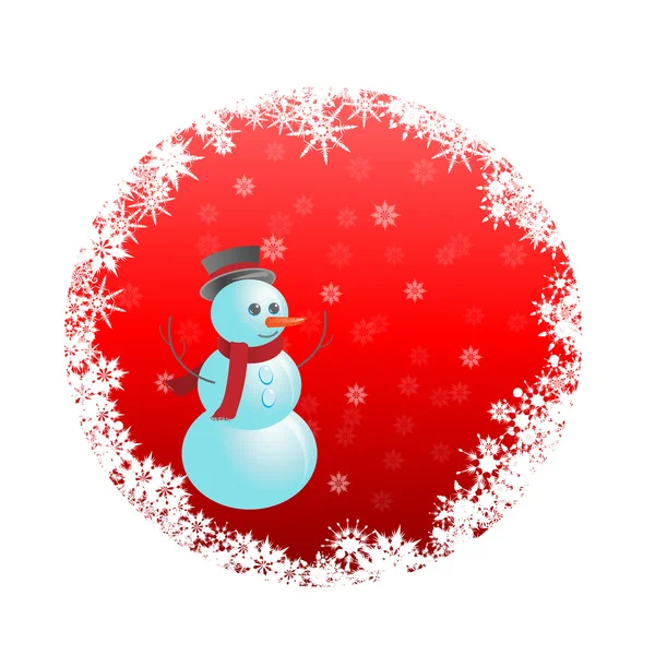 クリスマスのためのベクトル雪だるまカード. — ストックベクタ