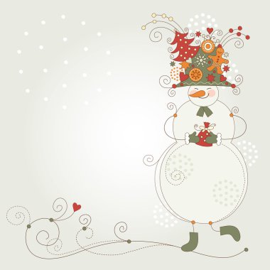 Christmas and New Year's greeting card clipart