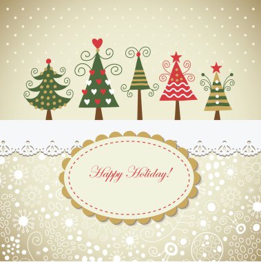 Christmas and New Year's card clipart