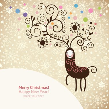 Christmas and New Year's card clipart