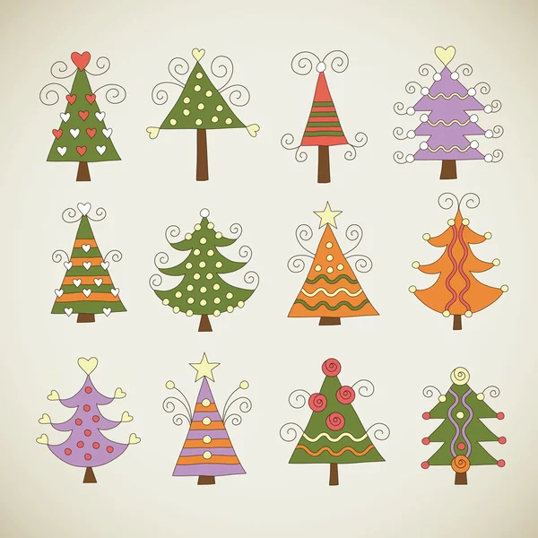 Noel ağacı vektör kümesi — Stok Vektör