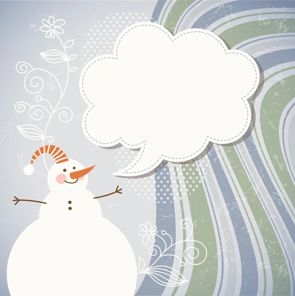 Boneco de neve e bolha de fala —  Vetores de Stock