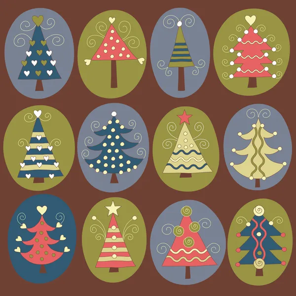 可爱圣诞树 — 图库矢量图片