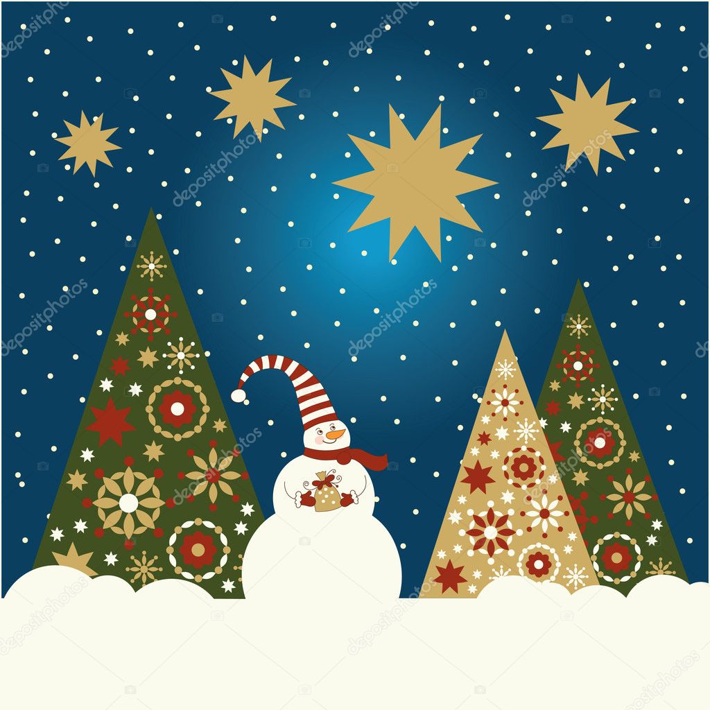 Christmas illustration Stock Vector by ©Birdhouse 7594788