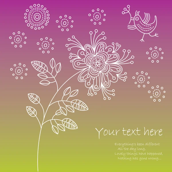 Cartão de saudação, design floral — Vetor de Stock
