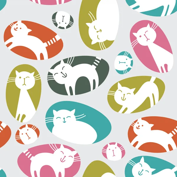 Motif sans couture avec des chats mignons — Image vectorielle