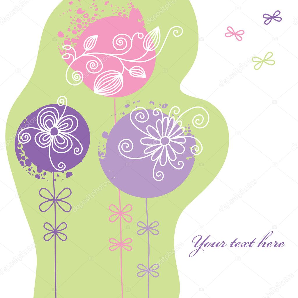 Greeting card, floral design