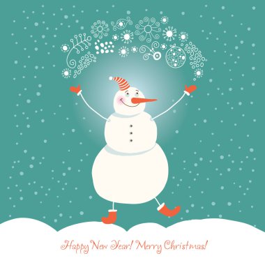 Christmas and New Year's greeting card clipart