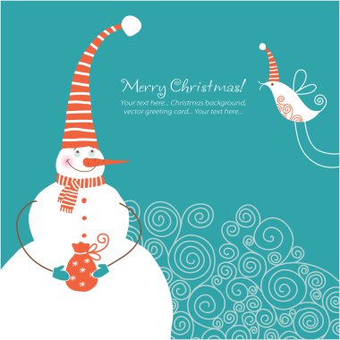 Christmas and New Year's greeting card clipart