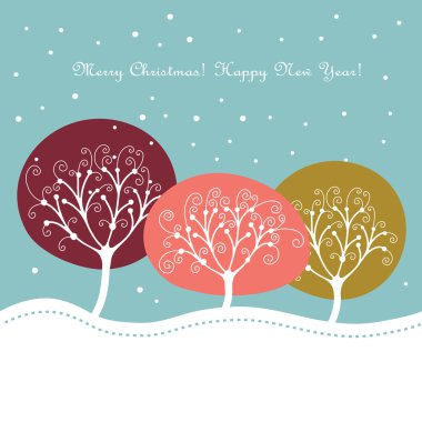 Christmas and New Year's greeting card clipart