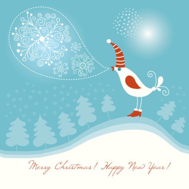 Christmas and New Year's greeting card clipart