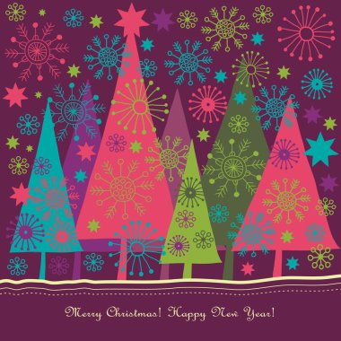 Christmas and New Year's greeting card clipart