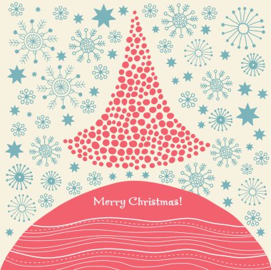Christmas tree, Christmas and New Year's greeting card clipart