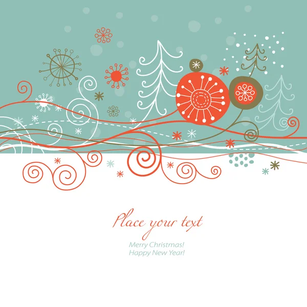Christmas and New Year's greeting card — Stock Vector