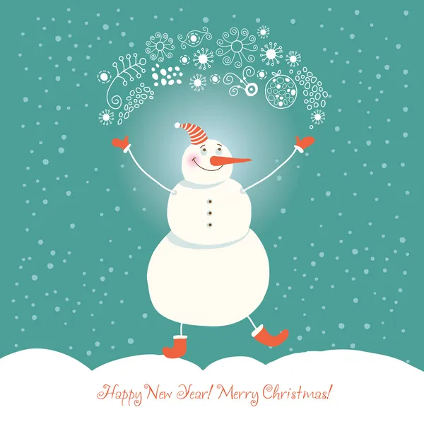 Boże Narodzenie i nowy rok powitanie karta — Wektor stockowy