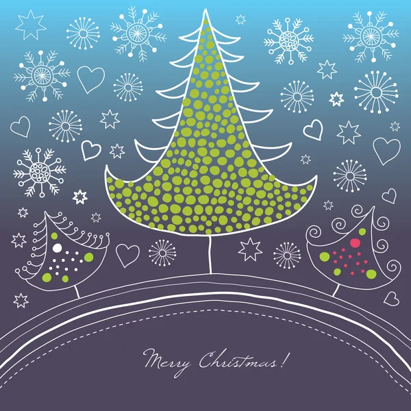 Boże Narodzenie drzewo, Boże Narodzenie i nowy rok powitanie karta — Wektor stockowy