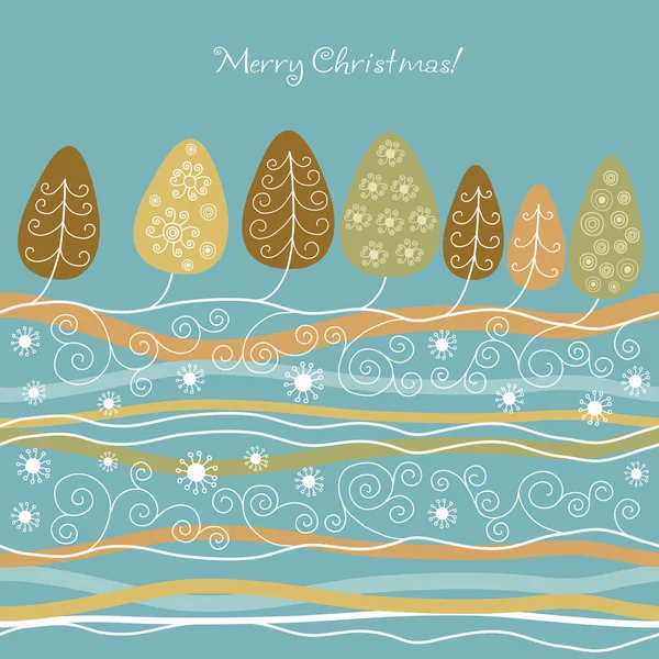 Jul och nyår Gratulationskort — Stock vektor