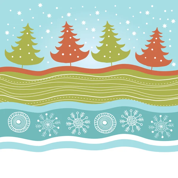 Weihnachts- und Neujahrsgrußkarte — Stockvektor