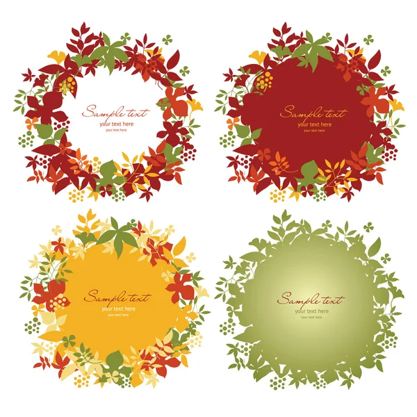 stock vector Set of color floral frames