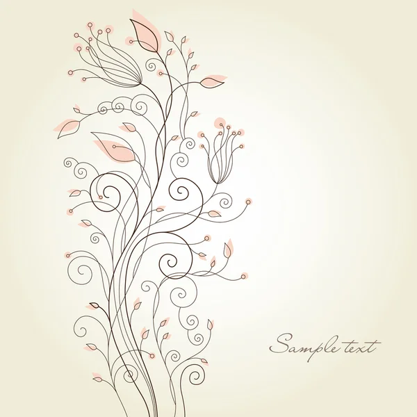 Bonito cartão floral saudação — Vetor de Stock