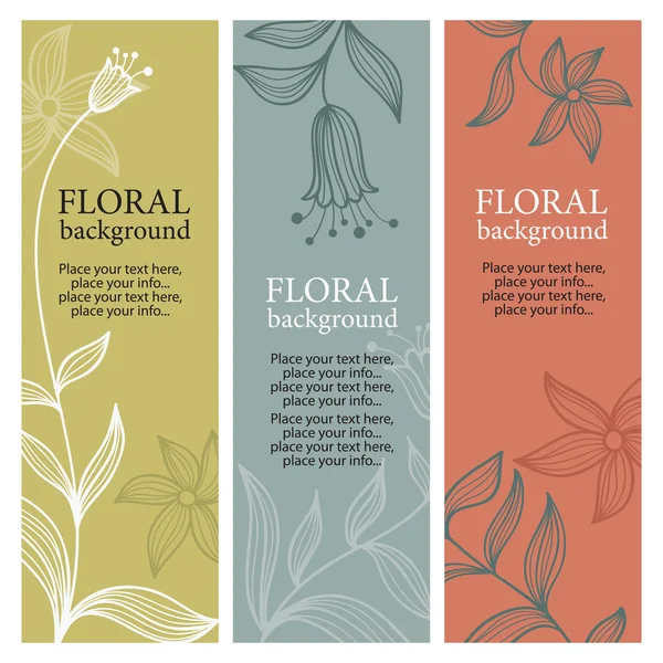 Conjunto de banners com elementos florais — Vetor de Stock
