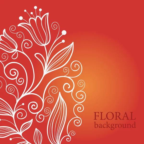 Red floral background — Stock Vector
