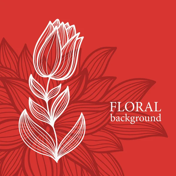 Fondo floral rojo — Vector de stock