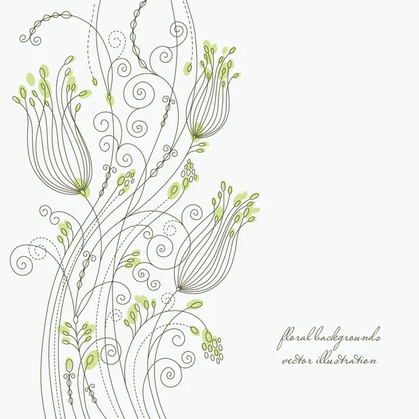 Fondo floral, tarjeta de felicitación — Archivo Imágenes Vectoriales