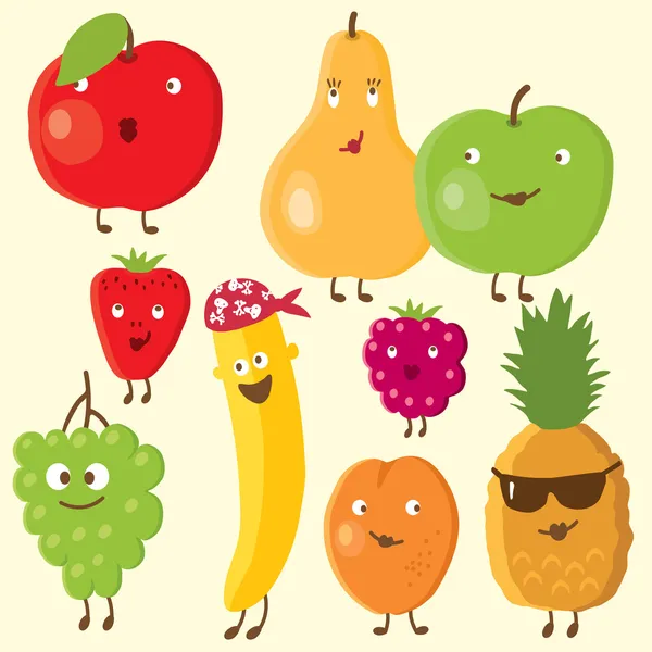 Frutta allegra e bacca — Vettoriale Stock