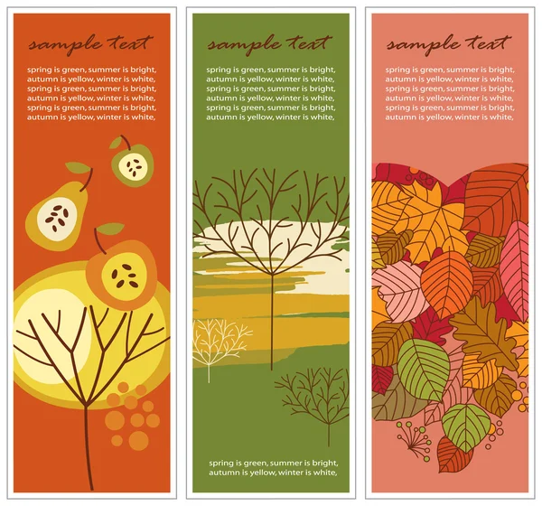 Set of three vertical floral banners — Stock Vector