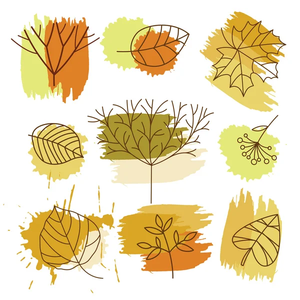 秋の要素のセット — ストックベクタ