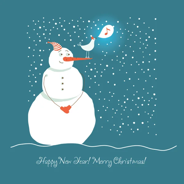 Boneco de neve de Natal, ilustração vetorial —  Vetores de Stock