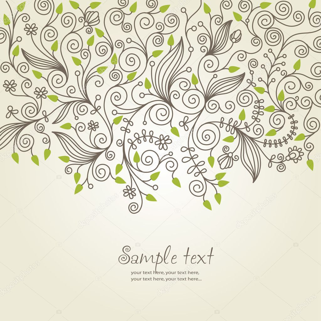Floral background, greeting card