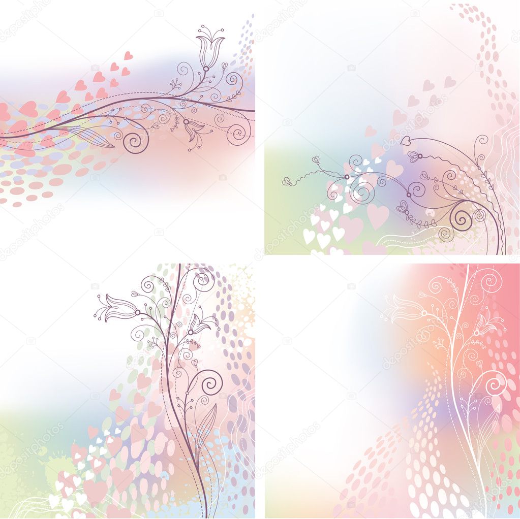Set of Floral backgrounds