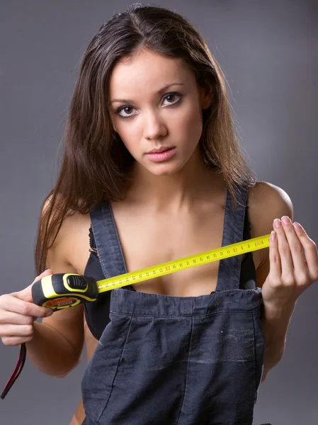 stock image Sexy young woman construction worker