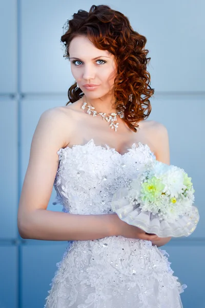 Porträt der jungen schönen Braut — Stockfoto