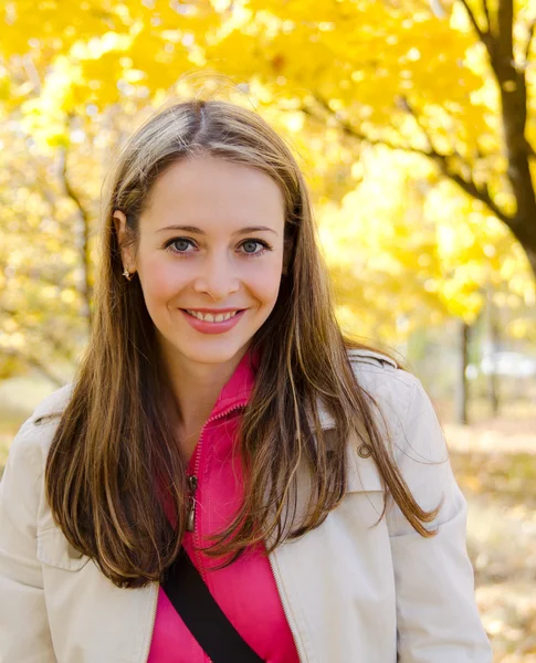 Stock image Autumn portrait of pretty smiling woman