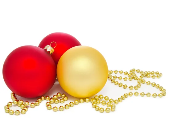 Boules de Noël or et rouge — Photo