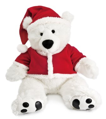 Bear with christmas hat clipart