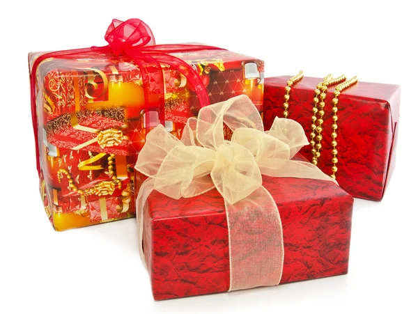 Gift boxes isolated on a white — Stock Photo, Image
