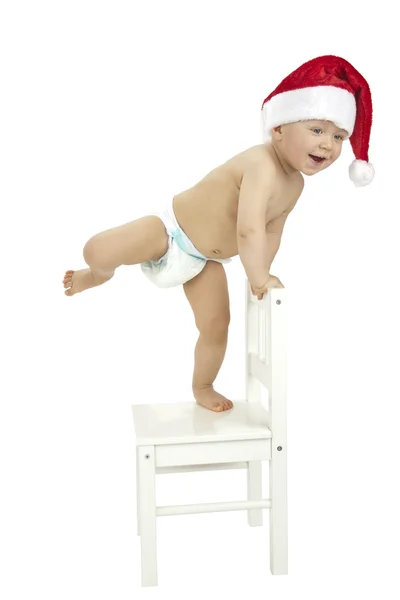 Little boy wearing Santa hat — Stock Photo, Image