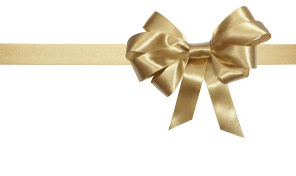 Gold satin bow Royalty Free Stock Images