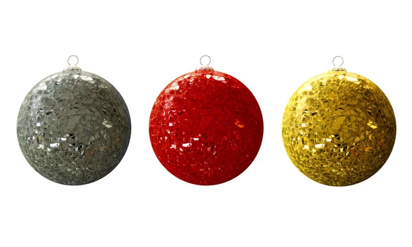 Bolas de Natal danificadas isolamento — Fotografia de Stock