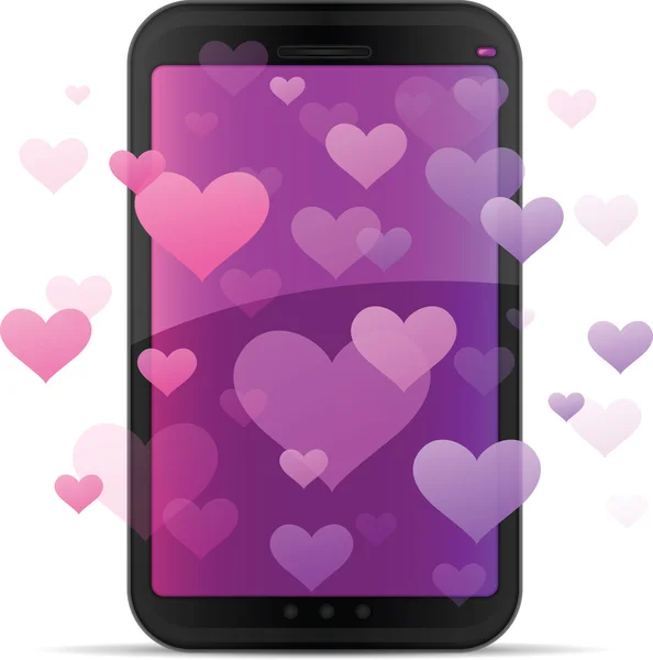 Mobilní telefon láska — Stockový vektor