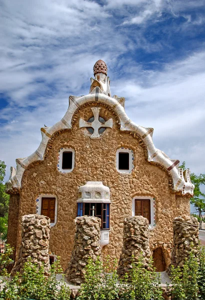 stock image Pavilion in Parc Guell Barcelona, Spain