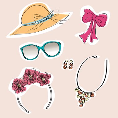 Set of woman accessories